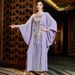 Women's Clothing Purple Fantasy Sequin Embroidered Cape Bat Shirt Spot Abaya Robe_ecoleips.com