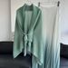 Women's Clothing Pleated Solid Color Butterfly Sleeve Top Gradient Skirt Two Piece Suit Fashionable Cardigan Temperament Spring And Autumn_ecoleips.com