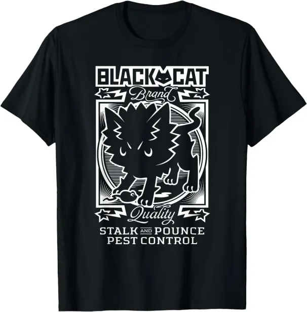Women's T-Shirts Black Cat Stalk And Pounce Pest Control T-Shirt_ecoleips.com