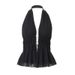 Aria Basics Aria Basics 2024 Autum New Fashio Sexy Solid Color Backless Tie Hollow Slim Halter Top For Cross-Border Europea Ad America_ecoleips.com