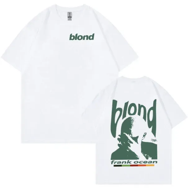 Rapper Frank Retro Graphic T Shirt Men's Women Hip Hop Ocean Album Clothing T-Shirts Y2k Unisex Blond Fashion T-shirt_ecoleips.com