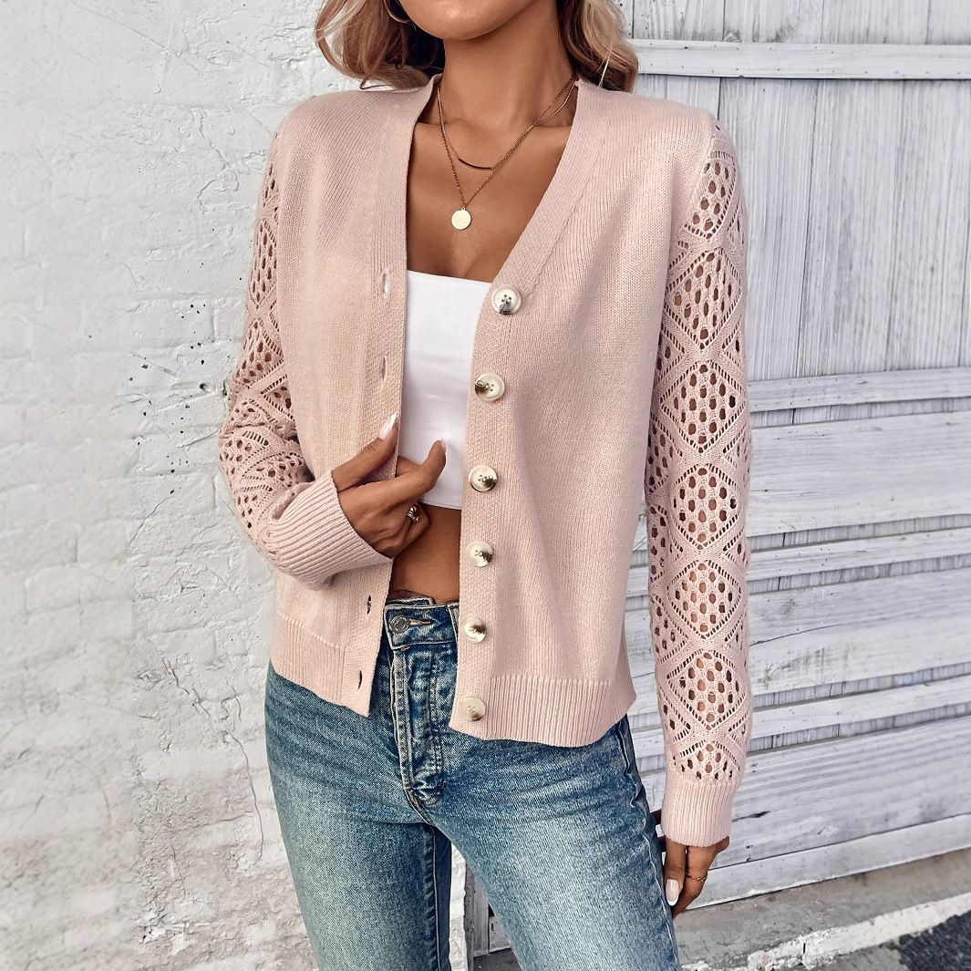 Cross-border European And American Spring Women's Clothing New Knitted Sweater Cardigan Jacket Autumn Fashion_ecoleips.com