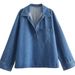 Oversized Denim Shirt & Pants Set – Trendy Long-Sleeve Button-Up Top With Matching Trousers (XS/S/M/L, Washed Polyester, Relaxed Fit)_ecoleips.com