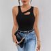 Women's Clothing Women's Slim Fit Hollow Sleeveless Vest Fashion Top Versatile Short Sleeve Tank Camis For Formal & Casual For Women_ecoleips.com