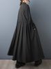Black Vintage Lace-Up Shirt Dresses For Women Autumn New In Long Sleeve Loose Casual Long Dress Fashion Elegant Clothing 2025_ecoleips.com
