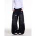 Women's Clothing Retro Star Patterned Jeans Slimming Loose Fit Wide Leg Pants Versatile Hot Girl Style_ecoleips.com
