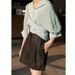 Qian Feng Women's Linen Shorts Summer Slimming Wide Leg High Waist Casual Breathable Cotton-Linen Style Commuter Pants_ecoleips.com