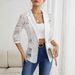 Elegant Solid Color Women's Blazer Fashion Lace Trimmed Outerwear for Spring 2026 Cross Border Trade_ecoleips.com