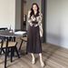 Women's Clothing Plus Size Elegant Fashionable Slimming Dress For Women Spring New Style Suit Collar Pleated_ecoleips.com