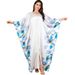 Muslim Dress Women Elegant Muslim Abaya Dress – Floral Print Batwing Sleeve Maxi Dress, Modest & Versatile For Prayer, Travel & Special Occasions_ecoleips.com