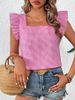 Verve 2025 Women's Spring/Summer New Plaid Square Neck Ruffle Blouse Top_ecoleips.com