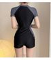 Women’s Clothing New Summer Sports Style Swimsuit For Women Conservative One Piece Belly Covering Slimming Student Boxer Shorts Holiday Swimsuit_ecoleips.com