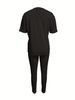 Women's Casual Loose Fashion Letter Pattern Printed Loose T-shirt+cropped Pants Two-piece Set Summer Home Sportswear Daily Wear-280_ecoleips.com