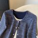 Women's Clothing Women's Faux Two Piece Set Casual Versatile Drawstring Cardigan Round Neck Long Sleeved T-Shirt Top Style Relaxed Fit_ecoleips.com
