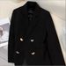 Women's Clothing Beige Blazer Style Metal Buckle Women's Outerwear Spring Autumn For Formal & Casual For Women_ecoleips.com