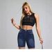 Summer Dark Washed Women's Denim Shorts Mid Rise Slim Fit Frayed Edge Versatile Five Point Style For Women_ecoleips.com