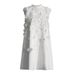 Elegant Stand Collar Short Dress For Women Sleeveless Beaded Three Dimensional Floral Details Sophisticated Loose Fitting New Style_ecoleips.com