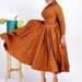 Women's Clothing Elegant Commuter High Neck Long Sleeve Elegant High-Neck Long-Sleeve A-Line Dress | Timeless Office Dress In Luxe Colors_ecoleips.com