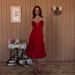 Deep V Neck Evening Gown Wholesale New Christmas Dress with 3D Floral Design Cross Border Single Piece Midi Skirt for Women_ecoleips.com