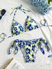 Cute Floral Print Three Piece Drawstring Bikini Sexy Two-Piece Hot Spring Swimsuit Women's Clothing_ecoleips.com