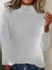 Women's Clothing Autumn And Winter New Half High Collar Pit Sweater Solid Color Long Sleeved Sweater_ecoleips.com