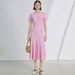 Elegant Round Neck Short Sleeved Knitted Dress High Quality New Summer Style French Socialite Women's Clothing_ecoleips.com