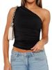 Aria Basics Aria Basics Cross-border European And American Summer Hot Girl Unique One-shoulder Camisole Inner Layer T-shirt, Cropped Top,_ecoleips.com