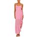 2025 Europea Ad America Cross-Border Trade Summer Hot-Sellig Sexy Wome's Strap Backless Ruffled Irregular Dress_ecoleips.com