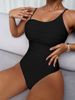 Women's Pleated One Piece Swimsuit American Style Conservative Slimming Flattering Beach Hot Spring Swimwear_ecoleips.com