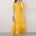 2025 Elegant Button Lace-up Party Dress Women Fashion Lapel Collar Pleated Shirt Dress Casual Long Sleeve Solid Loose Long Dress_ecoleips.com