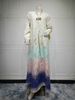 Women's Clothing Muslim Dress Fashionable High End Jacquard Fabric Embroidery Gradient Robe_ecoleips.com