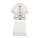 PB&ZA Custom Style New Women's Fashion Elegant Knitted Short Sleeve Top And Skirt Set3920148_ecoleips.com