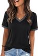 YEXIPO Womens T Shirts Graphic Tees Spring Short Sleeve V Neck Funny Letter Print Casual Loose Cute Summer Tops_ecoleips.com