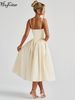 Hugcitar Elegant Plaid Print Straps Ruched Sexy Bodycon Maxi Prom Dress Summer Women Fashion Y2K Outfits Birthday Party Festival_ecoleips.com