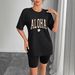 Women's Casual Round Neck Short Sleeve T-Shirt Multi-Color American Style Simple Fashionable Sports Top Solid Printed Loose Fit_ecoleips.com