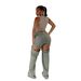 5538 European And American Straight-leg Jeans, Cross-border Women's Street Fashion Retro Washed Hollow-out Jeans_ecoleips.com
