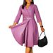 D524 Foreign Trade Women's Clothing European And American 2024 Autumn/Winter New Fashion V-neck Solid Color High-Waisted_ecoleips.com