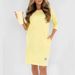 Women's Clothing Solid Color Round Neck Loose Casual Long Sleeved Dress_ecoleips.com