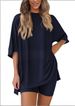 Women's Clothing Women's Loose Two Piece Suit Casual Fashion Solid Color Top And Shorts Set Short Sleeved European American Style Spring Summer_ecoleips.com