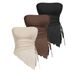 Aria Basics Aria Basics 2026 European American Cross-Border Trade Sexy Hot Girl Solid Color Tie-Up Tube Top Fashionable And_ecoleips.com