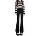 New Spring And Autumn Black Flared Jeans For Women, High Waist Slim Fit Versatile Bell-Bottom Pants, Wholesale From_ecoleips.com