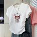 American Retro Hot Girl Short T-Shirt for Women Slim Fit round Neck Summer Design Versatile Short Sleeved Top_ecoleips.com
