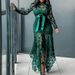 K01 New Women's Lace Hollowed Out Long Sleeved Stand Up Collar Tied Irregular Dress_ecoleips.com