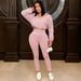 Women's Stylish Casual Sportswear Set - Slim Fit Long Sleeve Zip-Up Two-Piece Outfit For Spring & Fall_ecoleips.com