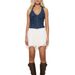 Women's Clothing Backless Denim Vest Top New V Neck Sexy Hot Girl Lace Up Button Vest_ecoleips.com