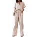 2026 New Spring Women's Clothing, Cross-Border European American Fashion Outfit, Loose Long-Sleeve Shirt And Wide-Leg_ecoleips.com