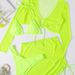Aria Basics 2023 New European And American Cross-Border Four-Piece Bikini Set, Solid Color Fashionable Long-Sleeve Two-Piece_ecoleips.com