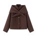 Quilted Detachable Scarf Cotton Jacket For Women - Loose Fit Stand Collar Winter Coat, Casual Outerwear_ecoleips.com