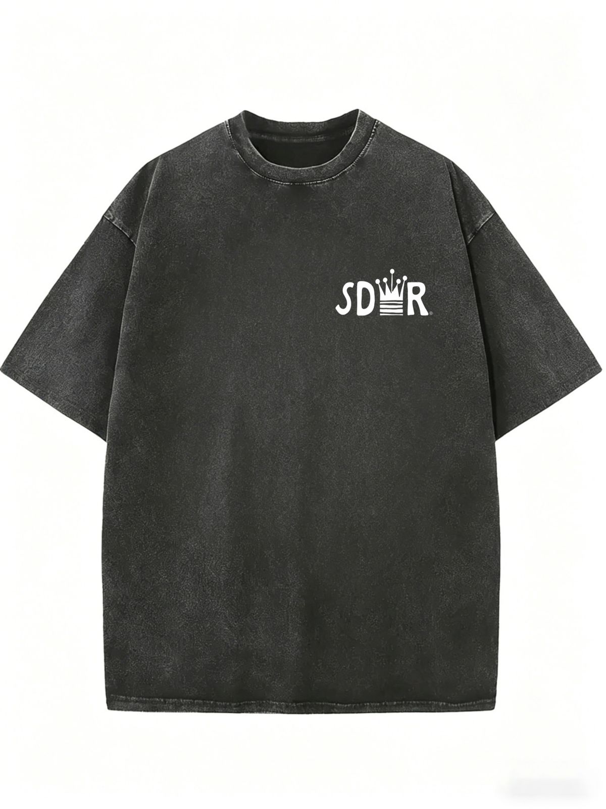Women's Loose Fit Washed Fashion Top, Crew Neck Everyday Streetwear Tee_ecoleips.com