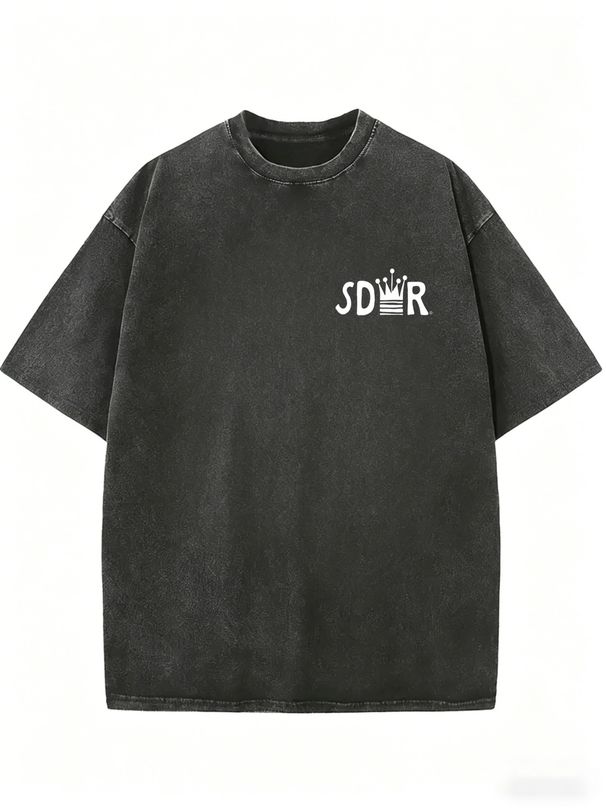 Women's Loose Fit Washed Fashion Top, Crew Neck Everyday Streetwear Tee_ecoleips.com